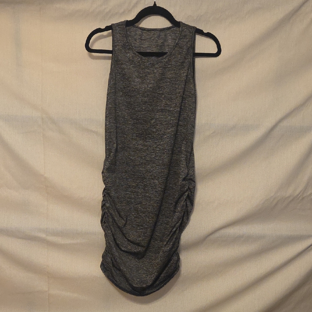 Gray Sleeveless Ruched Dress
